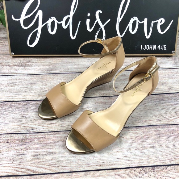 Cole Haan Shoes - Cole Haan nude wedges sandals. Sz 6.5 B